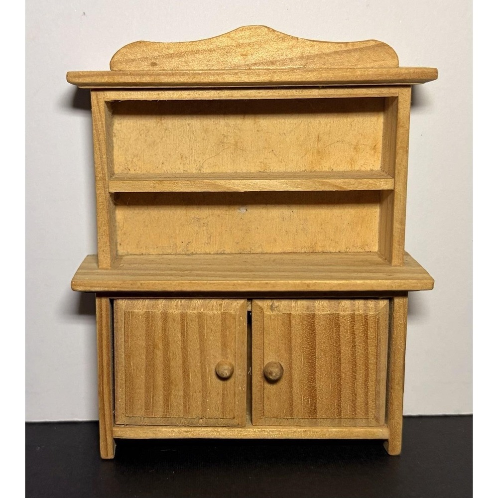 1:12 Scale Dollhouse Miniature Corner Cabinet Cupboard Plain Unpainted Furniture